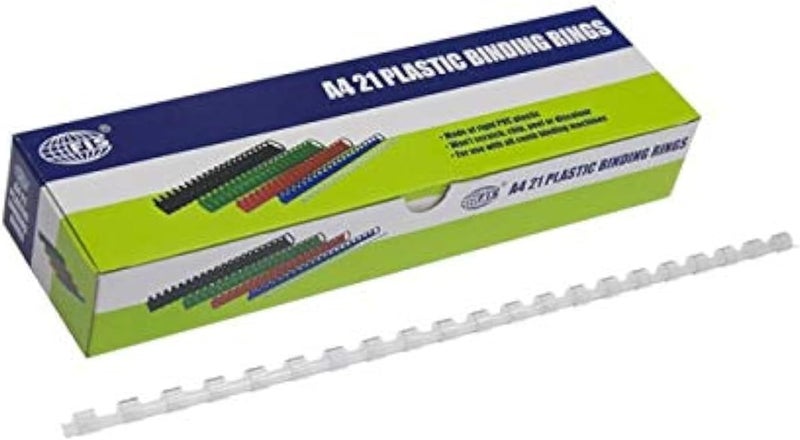 FIS Plastic Binding Rings, 19mm, Clear White, 100 Pieces Clear - Image 1