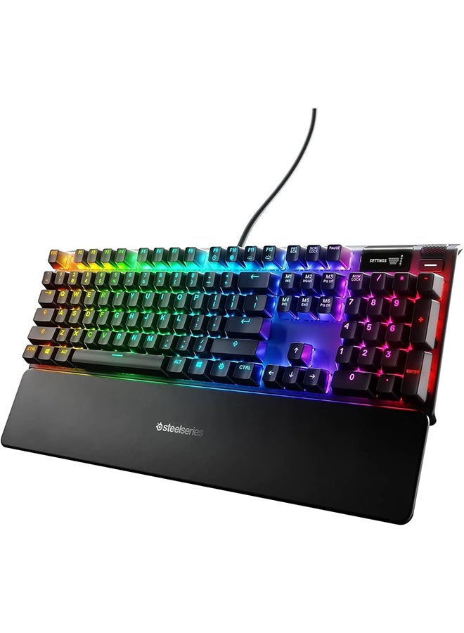 steelseries - Apex Pro Mechanical Gaming Keyboard, Adjustable Actuation Switches, World’s Fastest Mechanical Keyboard, OLED Smart Display, RGB Backlit | 64626 - Image 1