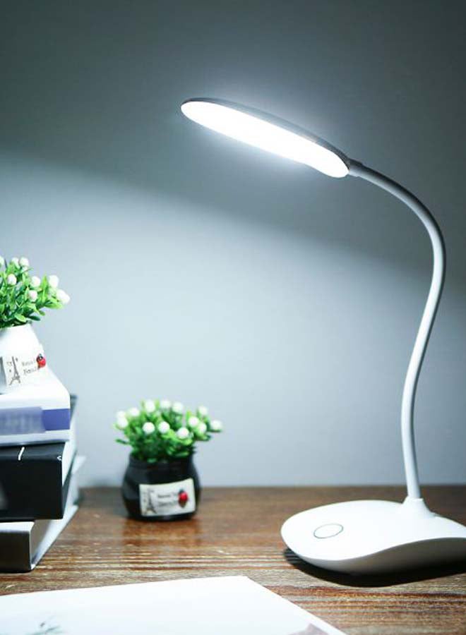 مصباح LED مكتبي قابل للشحن بمنفذ USB أبيض - Image 2