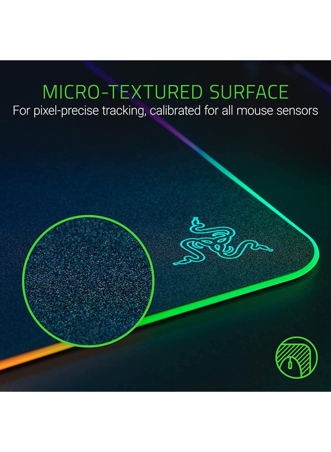 RAZER - Razer Firefly V2 -Hard Surface Gaming Mouse Mat(Micro-Textured Surface, Cable Holder, RGB Chroma Lighting) Black Black - Image 1