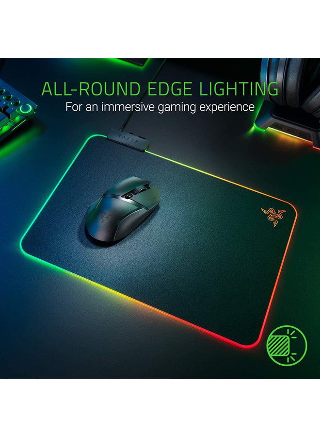 RAZER - Razer Firefly V2 -Hard Surface Gaming Mouse Mat(Micro-Textured Surface, Cable Holder, RGB Chroma Lighting) Black Black - Image 1