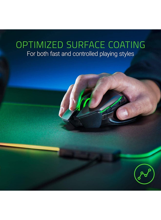 RAZER - Razer Firefly V2 -Hard Surface Gaming Mouse Mat(Micro-Textured Surface, Cable Holder, RGB Chroma Lighting) Black Black - Image 1