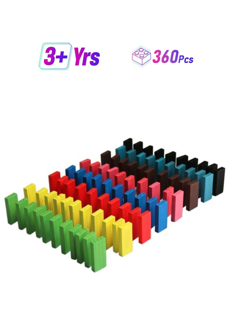 ArtBee B07PGGS9YJ 360-Piece Wooden Domino Building Blocks Set 360 3+ Years  - Image 1