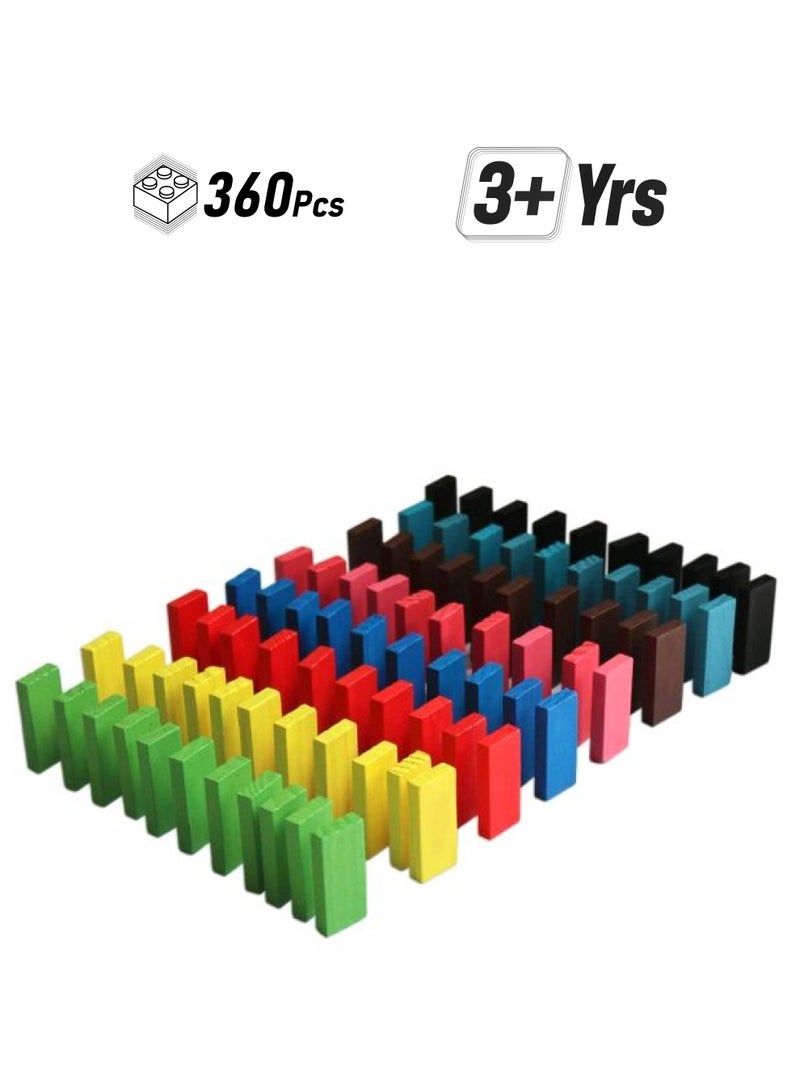 آرت بي مجموعة مكعبات بناء دومينو خشبية مكونة من 360 قطعة B07PGGS9YJ 360 أكبر من3 سنوات - Image 1