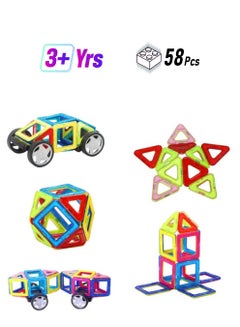 Metro Toy'S & Gift B07TG14K1L1 58-Piece Magnetic Tiles Building Block Set 58 3+ Years  - Image 1