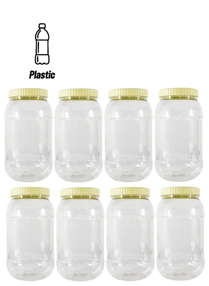 Sunpet 8-Piece Plastic Spice Storage Jar Beige/Clear 1500ml  - Image 1