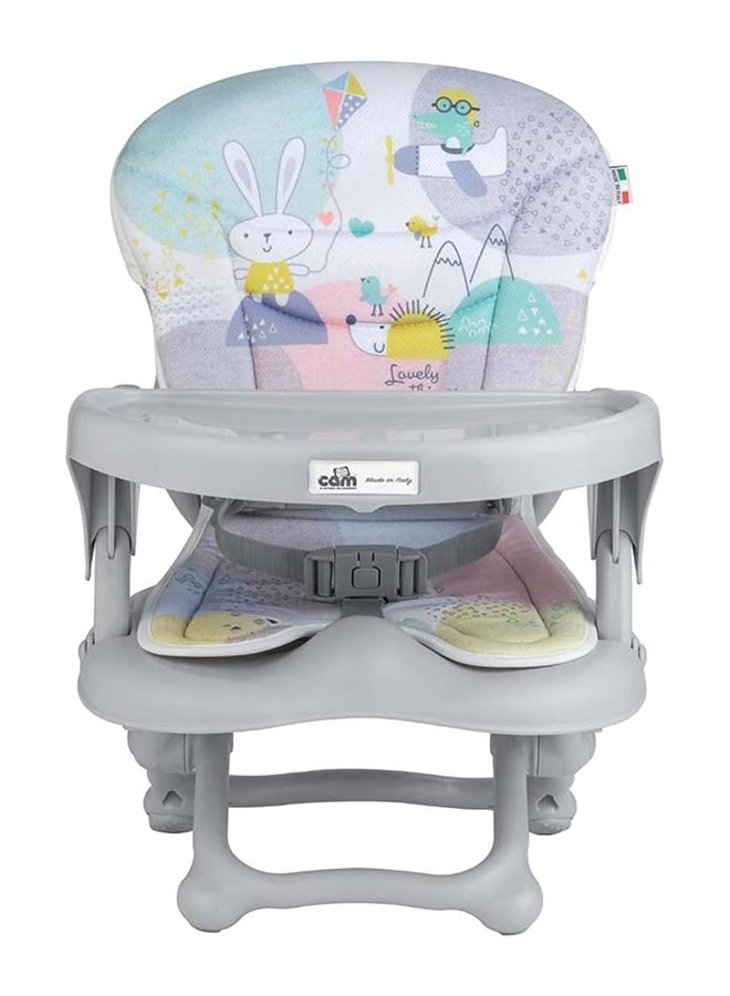 cam Smarty Booster Baby Feeding Chair, Snack Seat, Smart Pop, Portable, Booster Seat With Tray Eating, Dinning Lightweight, Compact Fold, Travel, Camping - Kites And Balloons  - Image 2