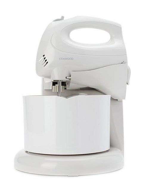 Stand Hand Mixer, 2.7L Bowl, 6 Speeds, Turbo Function, Double Stainless Steel Kneader and Beater, 2.7 L 250 W HM430 White