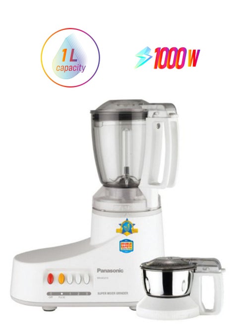 Powerful Mixer Grinder, 2 Stainless Steel Jars, Compact And Versatile For Everyday Kitchen Use 1 L 1000 W MX-AC210S White