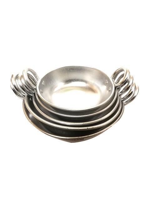 5-Piece Kadai Top Set Silver 21,23,25,27,29cm