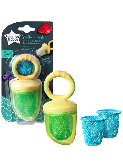 Baby Fresh Food Feeder For Whole Foods, Fruit And Vegetables, Easy-Grip Handle, BPA-Free 4 Months+, Yellow