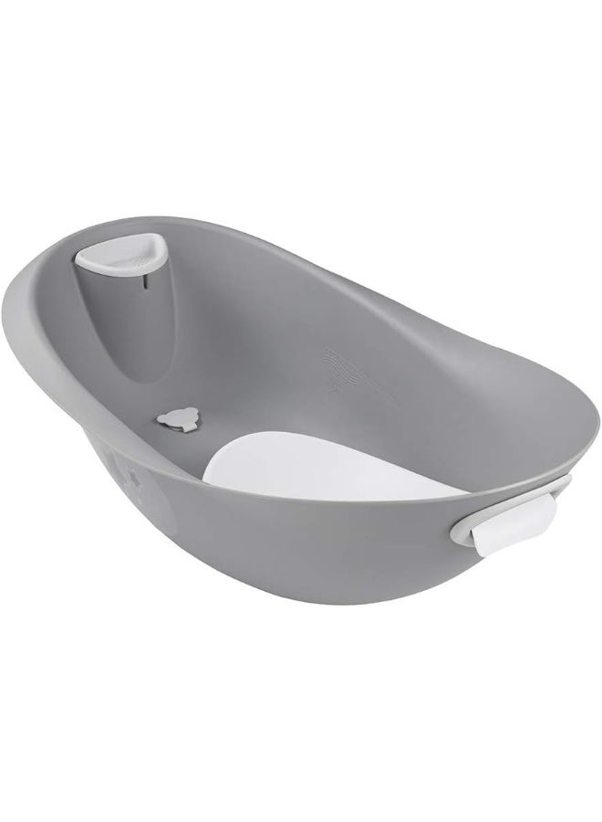 keeeper Baby Bath Tub With Plug - Grey/White  - Image 5