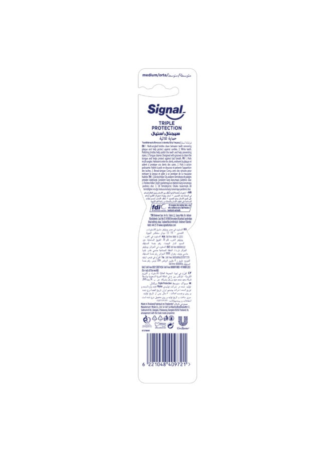 Signal - Triple Protection Toothbrush Medium 1 Piece Multicolour - Image 1