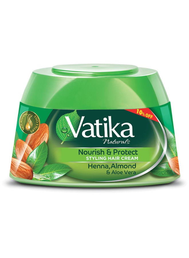 Dabur Vatika Naturals Nourish & Protect Styling Hair Cream 210 ml | Henna, Almond & Aloe Vera with Nourishing Vatika Oils 210.0ml - Image 1