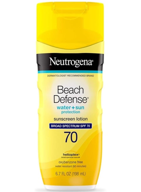 Beach Defense Sunscreen Lotion, SPF 70, Yellow 6.7Fluid Ounce
