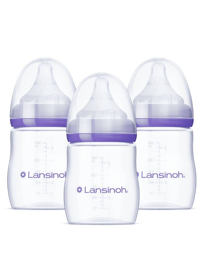 Lansinoh - Babies For Breastfeeding Bottles, Slow Flow Nipples, Size S, 3 Count, 5 Fl Oz - Image 1