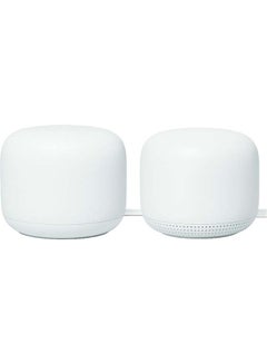Google Nest Wifi - AC2200 (2nd Generation) Router and Add On Access Point Mesh Wi-Fi System (2-Pack, Snow) Snow  - Image 1