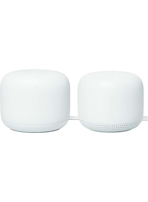 Nest Wifi - AC2200 (2nd Generation) Router and Add On Access Point Mesh Wi-Fi System (2-Pack, Snow) Snow