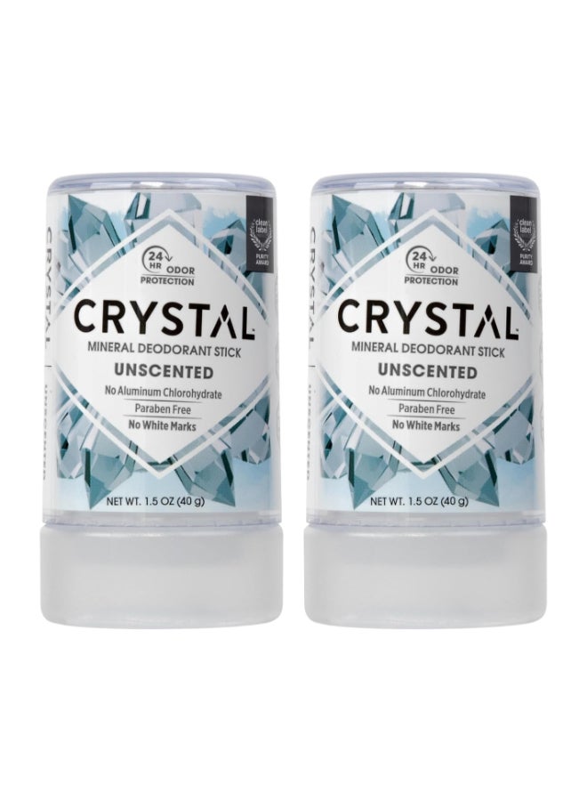 CRYSTAL ESSENCE Pack Of 2 Aluminium Chloride Deodorant Stick 2X40G  - Image 1