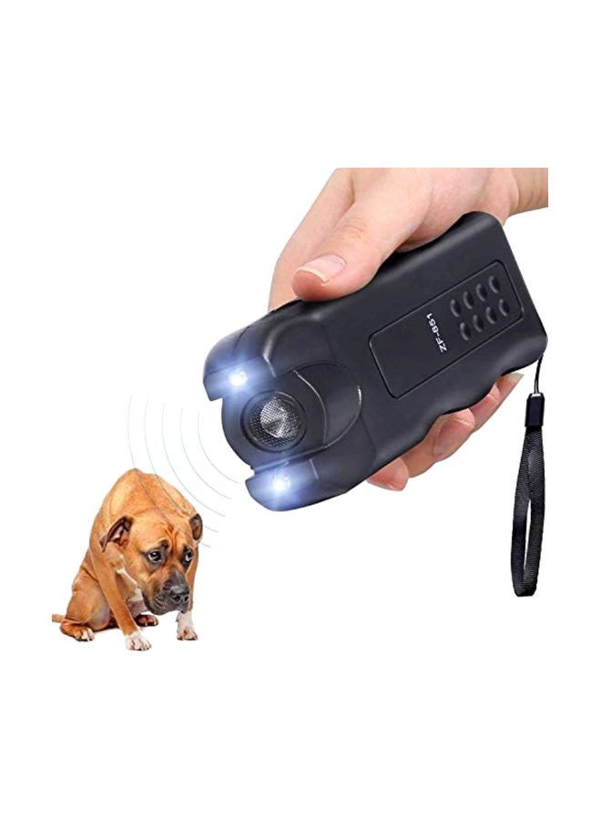 هابيي جهاز رادع وصاد للكلاب محمول باليد يعمل بالموجات فوق الصوتية ومزود بفلاش بإضاءة LED أسود - Image 2
