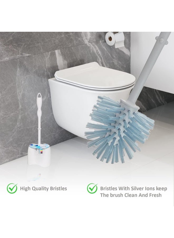 فيليدا مجموعة فرش تنظيف المرحاض صديقة للبيئة، تزيل البقع العنيدة، حامل مفتوح، صديقة للبيئة - أبيض/أزرق - Image 2