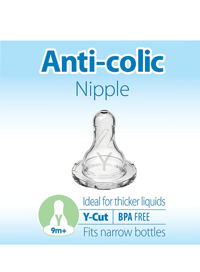 دكتور براونز حلمة سيليكون ضيقة على شكل حرف Y مضادة للمغص، عبوتان - Image 3