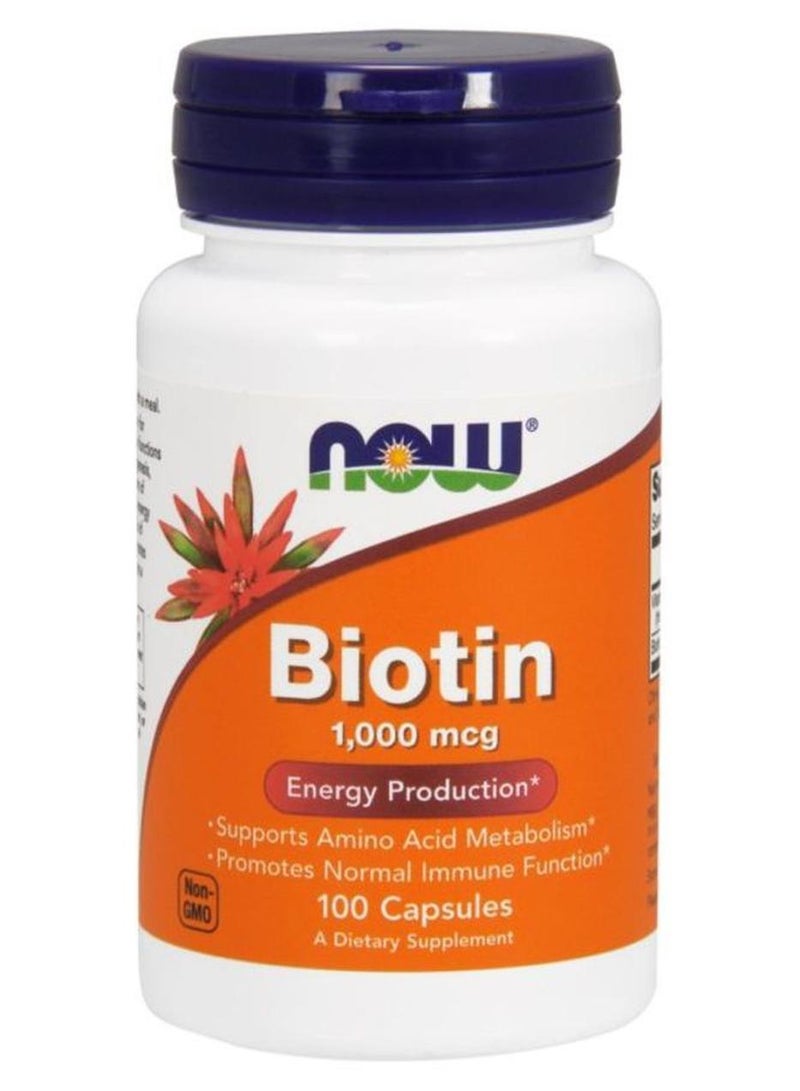 ناو فودز مُكمل غذائي بيوتين 1000 ميكروجرام - 100 كبسولة