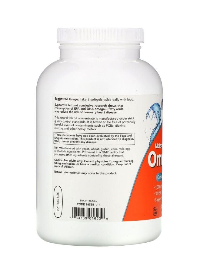 Now Foods Omega-3 1000mg, Epa / 120 Dha, Molecularly Distilled, Cardiovascular Support, 500 Softgels - Image 3