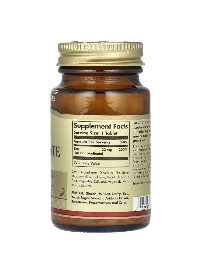 Solgar Zinc picolinate 22 mg 100s - Image 4