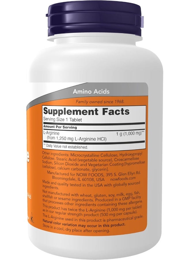 Now Foods L-Arginine, Amino Acid, 1000mg, 120 Tablets Packaging May Vary - Image 3