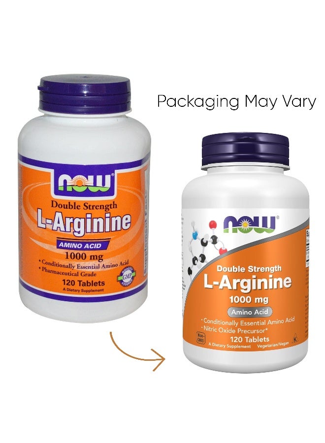 Now Foods L-Arginine, Amino Acid, 1000mg, 120 Tablets Packaging May Vary - Image 2