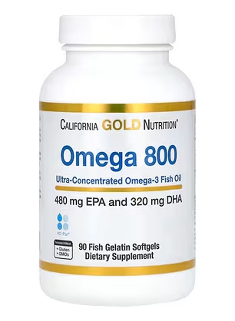California Gold Nutrition Omega 800 Ultra Concentrated 3 Fish Oil 90 G Softgels  - Image 1