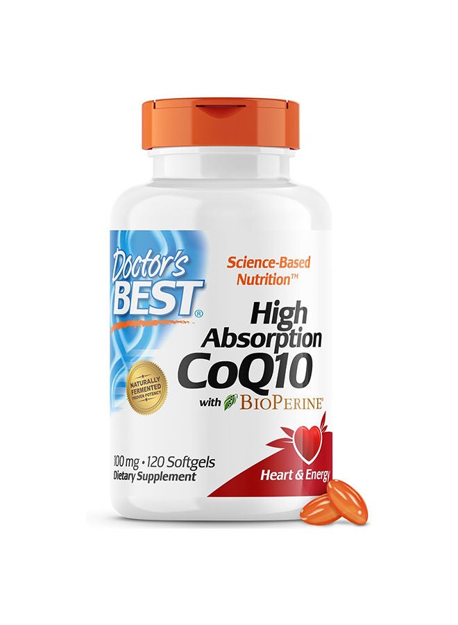 Doctor's BEST - High Absorption CoQ10 With BioPerine 100mg - 120 Softgels - Image 1