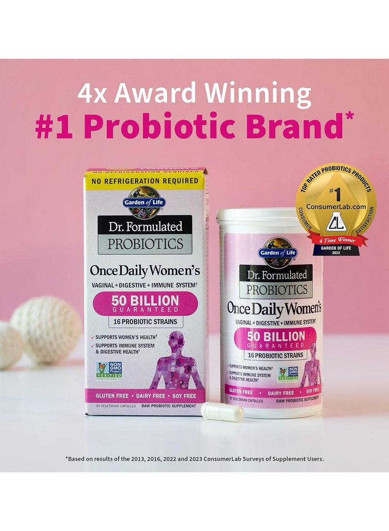 Garden of Life - Dr. Formulated Probiotics For Women Infused With 16 Probiotics Strains Supports Health, Immune System And Digestive Health No Refrigeration Required 30 Vegetarian Capsules - Image 1