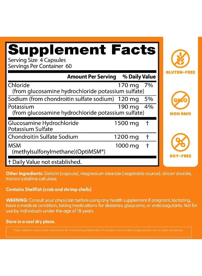 Doctor's BEST Glucosamine Chondroitin MSM with OptiMSM 240 Capsules Packaging May Vary  - Image 5