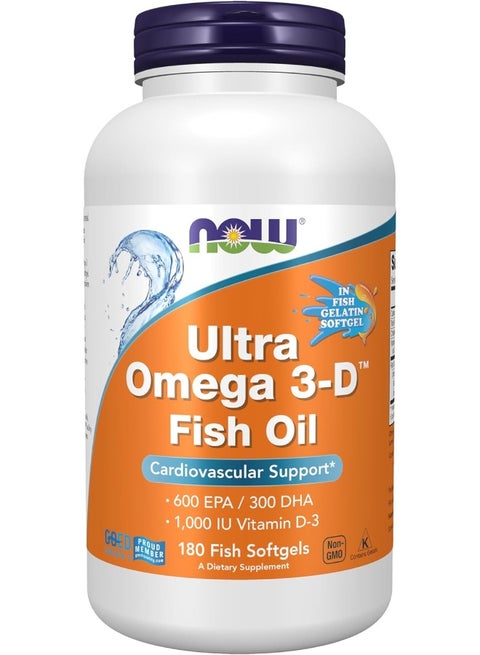 Ultra Omega 3-D, 600 EPA / 300 DHA, 180 Fish Softgels
