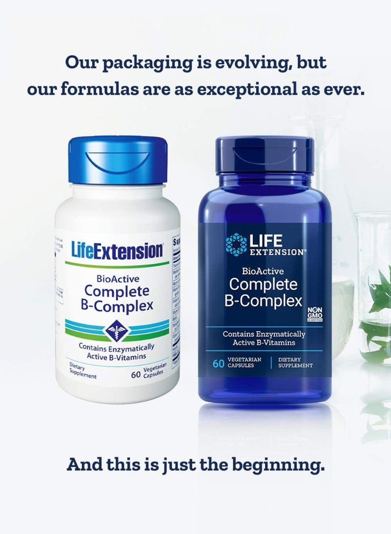 Life Extension BioActive Complete, B-Complex, 60 Vegetarian Capsules Packaging May Vary - Image 2