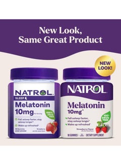 NATROL Strawberry Melatonin Dietary Supplement 10mg - 90 Gummies  - Image 1