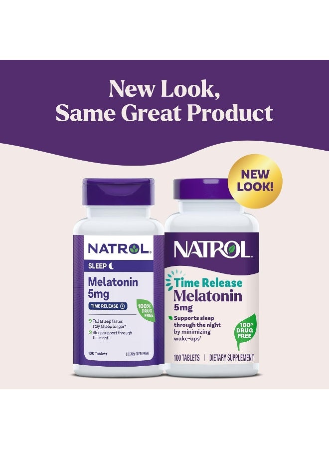 Natrol Melatonin Time Release Dietary Supplement 5mg - 100 Tablets - Image 5