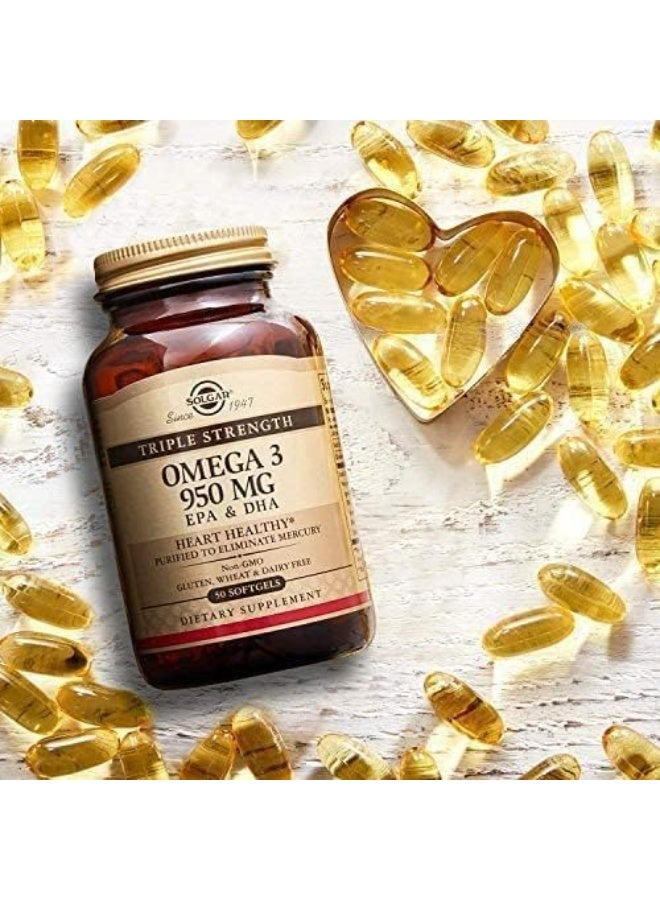 Solgar Triple Strength Omega 3 Dietary Supplement 950Mg 100 Softgels - Image 2