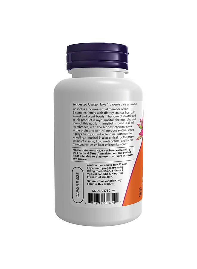 Now Foods Inositol 500 mg Dietary Supplement  - 100 Capsules - Image 3