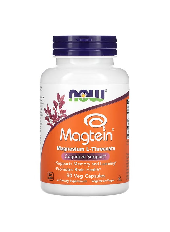 Now Foods Magtein, Magnesium L-Threonate, 90 Veg Capsules - Image 1