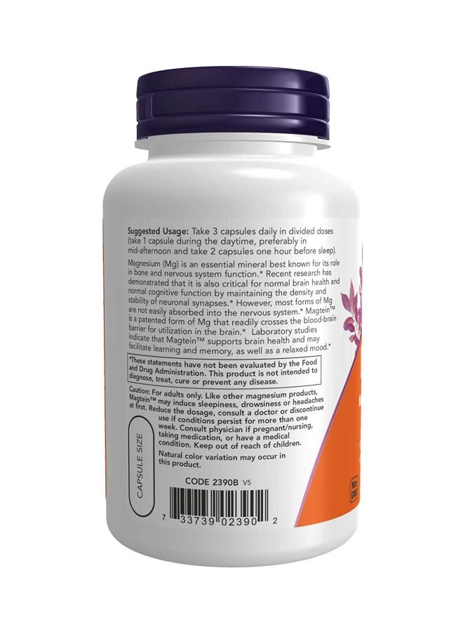 Now Foods Magtein, Magnesium L-Threonate, 90 Veg Capsules - Image 3