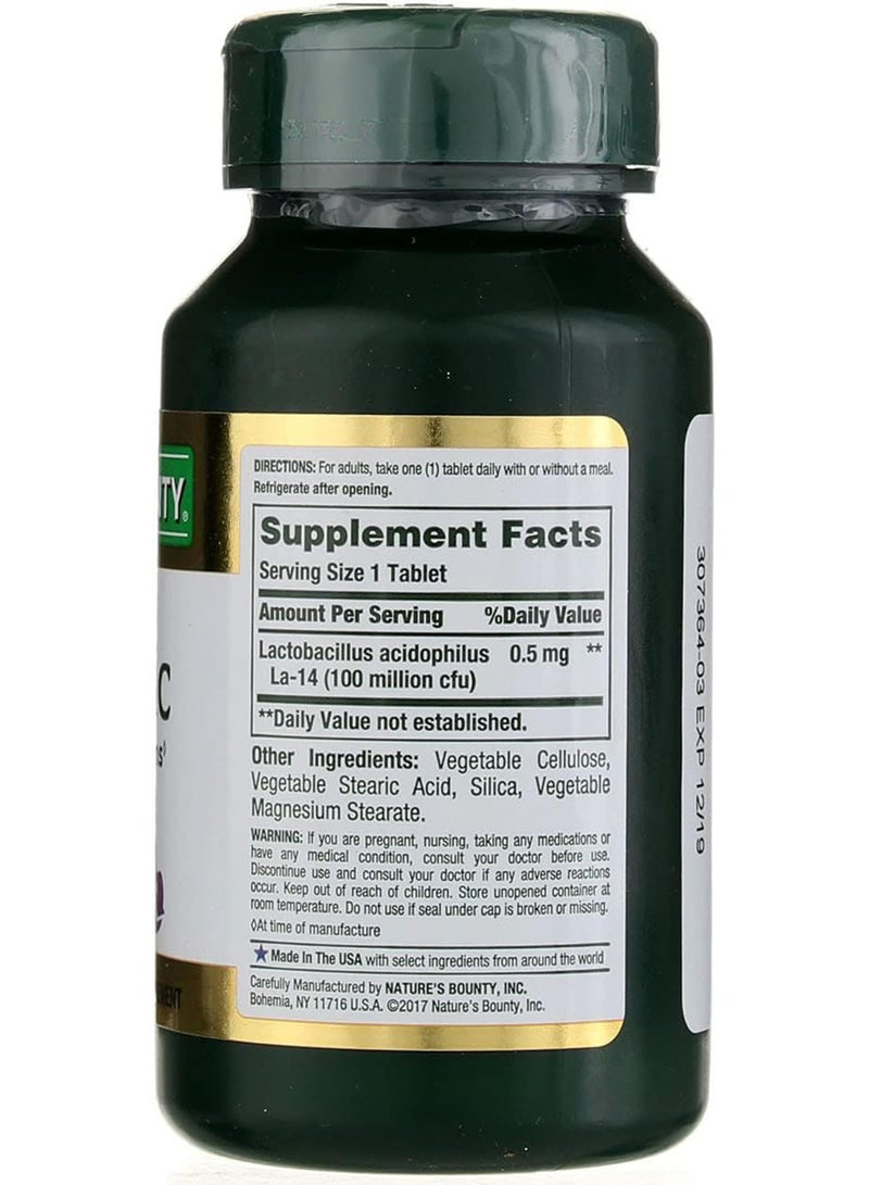 NATURE'S BOUNTY Acidophilus Probiotic Dietary Supplement - 120 Tablets  - Image 2