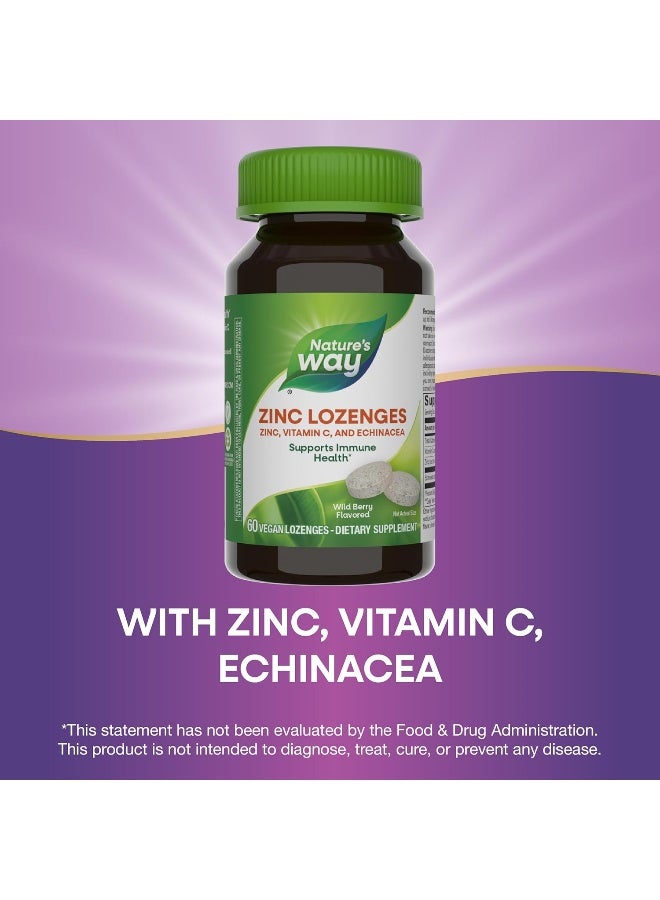 Nature's Way Zinc Lozenges, Wild Berry Flavored, 60 Vegan Lozenges Packaging May Vary - Image 2