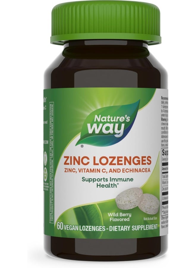 Nature's Way Zinc Lozenges, Wild Berry Flavored, 60 Vegan Lozenges Packaging May Vary - Image 4