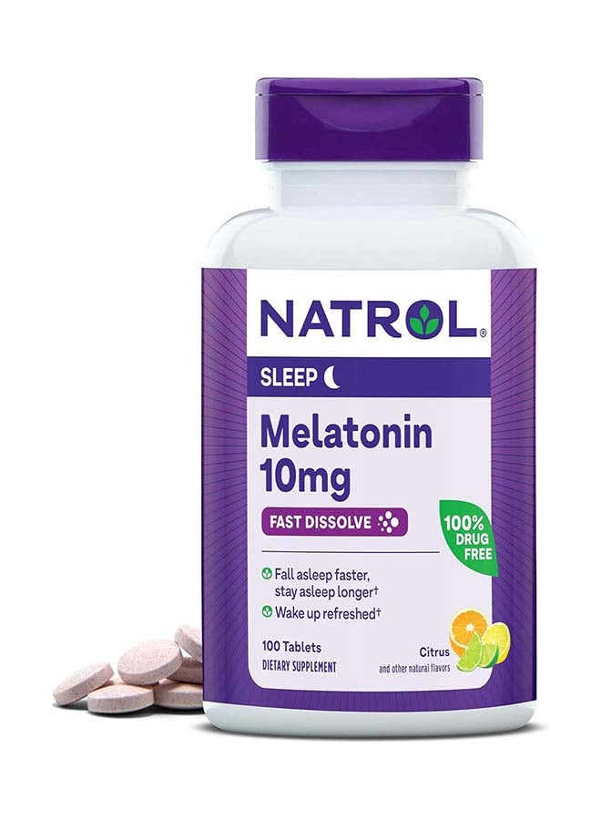 Natrol Melatonin, Fast Dissolve, Citrus, 10 mg, 100 Tablets Packaging May Vary - Image 1