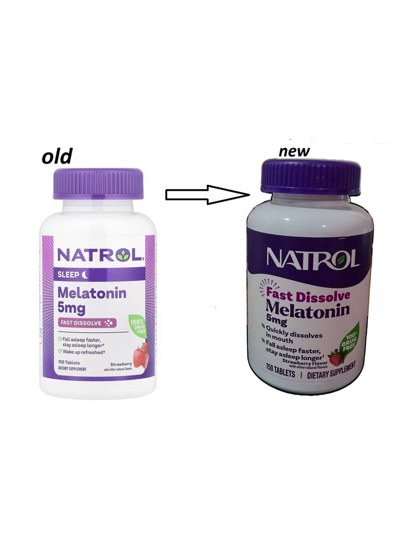 Natrol Strawberry Flavoured Melatonin Dietary Supplement - 150 Tablets - Image 1