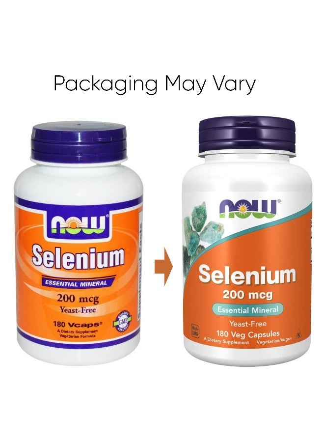 Selenium 200 Mcg 180 Veg Capsules Packaging May Vary