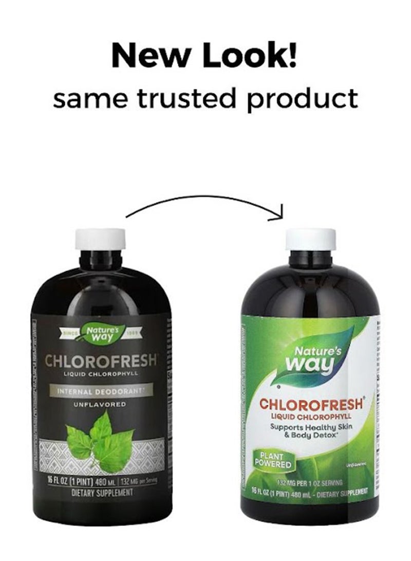 Nature's Way - Chlorofresh Liquid Internal Deodorant, Unflavored 16 oz Packaging May Vary - Image 1